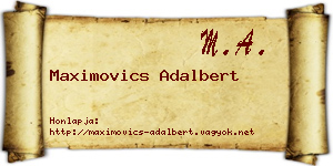 Maximovics Adalbert névjegykártya
